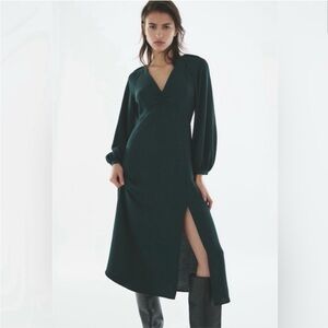 Zara Dark Green Long Sleeve Dress